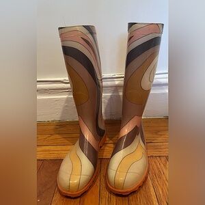 Emilio Pucci Women's Multicolor 60’s printed Rain Boots